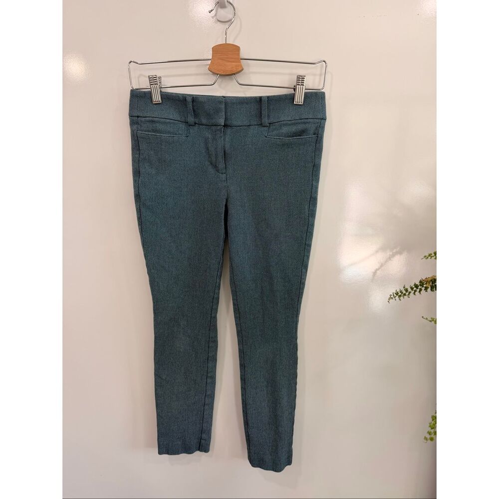 LOFT Teal Flecked Skinny Ankle Pants Size 0